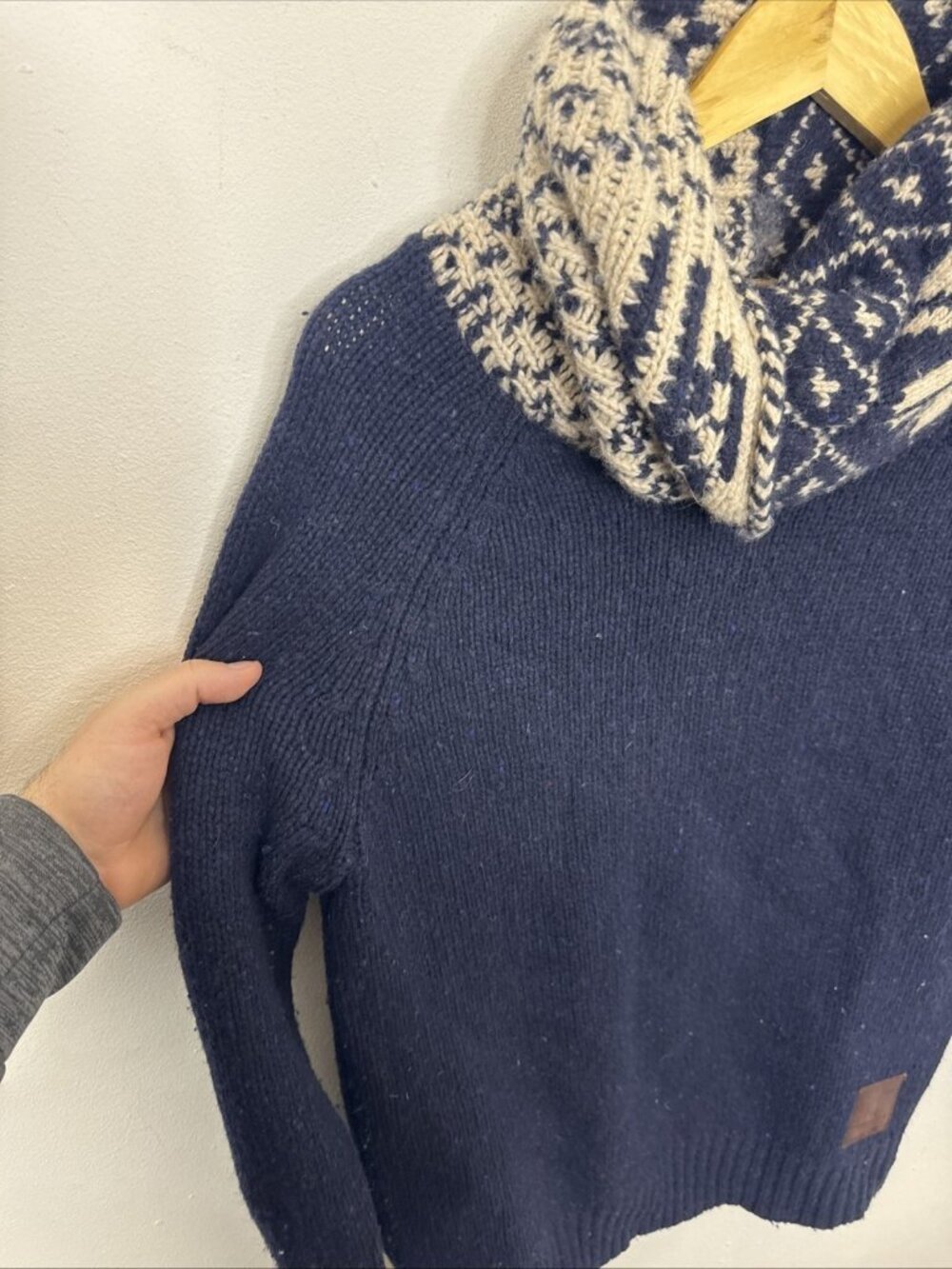 Scotch Soda Woman M Jumper Knit Sweater Mock Turtle Neck Navy Blue - Picture 5 of 7